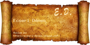 Ecseri Dénes névjegykártya