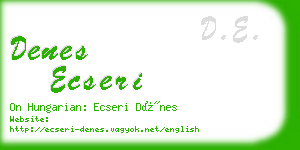 denes ecseri business card